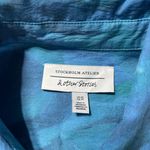 & Other Stories Blue Wavy Printed Short Sleeve Boxy Button Up Shirt Size XS Photo 16