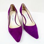 Jimmy Choo Purple Suede Heels Womens 37.5 Slip On Pumps Photo 7