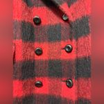 Mackage  Wool & Leather Plaid Checkered Red and Black Coat medium Photo 3