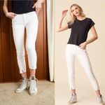 AMO White Twist Seam Midrise Sea Salt Ankle Skinny Jeans Size 26 Photo 0