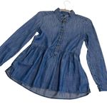 American Eagle Womens Baby Doll Top Chambray XSmall Jegging Fit Photo 0