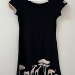 Baobab Afori Cat Namibia Safari Animal Print Black Dress. Cap Sleeves Photo 0