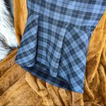 Balenciaga New Godet Stretch Wool Plaid Peplum Skirt in Grey and Black Photo 7