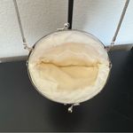 Vintage Cream Iridescent Beaded Sequin Women's Evening Clutch Bag Silver Photo 4
