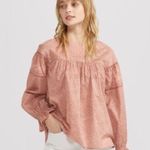 Anna Sui x Uniqlo Peasant Boho Printed Bishop Sleeve Blouse Mauve Size XS Photo 1