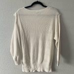 EXPRESS Cream Sweater Ruffle Boatneck 100% cotton Size Small Photo 3
