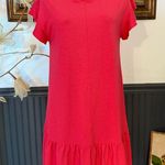 Lilla P Ruffle Sleeve Founce Hem Cotton Blend Dress ~ Size Small 💚🍄 Pink Photo 0
