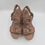 Lucky Brand  REBA Leather Designer Espadrille Wedge Platform Sandals Size 8.5 M Photo 8
