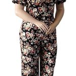 Vibe Sportswear Black Bohemian Floral Jumpsuit 1X Photo 0