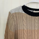 EUC | Poof Excellence women’s neutral colored striped‎ acrylic sweater — medium Tan Photo 1