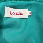 Louche London Teal / Black Polka Dot Chiffon Cowl Neck Dress Size 14 Photo 5