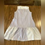 Vineyard Vines  Blue pin Stripe Shirt shift tier ruffle hem knee length dress 8 Photo 3