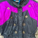 Vintage 80s RA Sports purple black peplum winter ski coat MEDIUM? Photo 3
