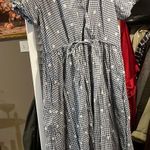 Madewell Blue Gingham Midi Dress Photo 1