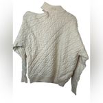 FOR THE REPUBLIC  Cream Mock Neck Open Shoulder Sweater Photo 1
