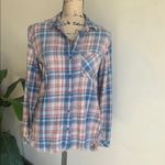 Cloth & Stone Anthropologie  Aberdeen Plaid Fringe Hem Button Down Top Size XS Photo 5