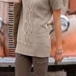 Athleta  Tisbury Cabel Knit Tan Sweater Photo 0