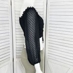 Aeropostale  Clip Dot‎ Lace Up Off The Shoulder Crop Top Black Medium Sheer Photo 3