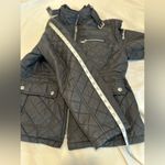 Michael Kors Petite Large Black Quilted Moto Jacket. Double Zip. Cinched Waist Photo 4