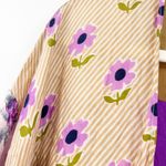 Corinne Margaret Womens Beach Resortwear Fringe Floral Patchwork Silk Kimono OS Purple Size undefined Photo 4