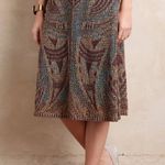 Anthropologie Crochet Lumi Midi Sweater Skirt by Cecilia Prado Size Small Red Photo 0
