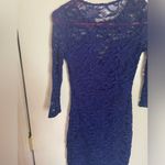 Royal blue lace long sleeve dress Photo 8