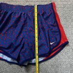 Nike Woman's Large Blue Red Dry Fit Athletic Shorts Stars Lined Photo 6