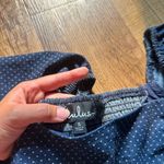 Lulus LULU’S Like A Classic Dark Wash Polka Dot Denim Puff Sleeve Crop Top Photo 3