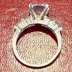 Around 1 ct 925 Brilliant Rd Center 4 Rd Accents CZ Bridal Cocktail Ring Sz 5 Silver Photo 6