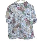 Alfred Dunner Womens Sz 18 Top Floral Jaguar Animal Print Button Up Blouse Photo 5