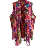 ANU floral wool fringe vest Pink Size XL Photo 0
