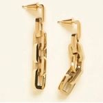 NEW Eddie Borgo Gold Supra Chain Link Post Earrings 2” Drop 12k Gold Vermeil Photo 6