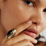 Free People  Elegant Black and Gold Ring Photo 0