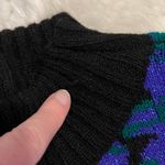Vintage 80’s Spunky Floral Sweater Purple Green Black No Size Approx. Medium Photo 3
