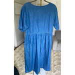 Vintage Denim Midi Dress Blue J Pockets Button Photo 2