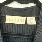 Gina Peters Black Ribbed Long Sleeve Button Up Cardigan Embroidered Greenery S Photo 4