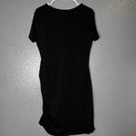 BTFBM Womens Large Black Bodycon Dress Short Sleeve Ruched Casual Party Cocktail Photo 1