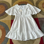 Sandro NWT  White Short Sleeve Button Down Mini Dress US Size 0 / XS Photo 0