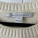Diane Von Furstenberg  white cable knit cotton sweater size small‎ Photo 2