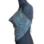 PaperMoon Y2K Disco Diva  Shimmering Glitter Iridescent Fairy Clubwear Halter Top Photo 2