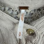 Free People  Top S Beige Boho Lace Button Blouse Romantic Cottage Western Chic Photo 2