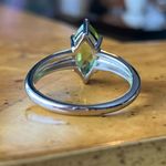 Natural Peridot Sterling Silver Marquise Ring Size 7 Green Photo 4