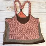 Brown & Pink Mixed Knit Racer Back Tank Top Funky People Boho Cottagecore XL Photo 0
