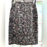 Susan Bristol Vintage Velvet Burnout Black & Pink Paisley Pencil Skirt Size 8 M Photo 12