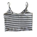 Pink Rose Black and White Striped Tank Top Photo 1