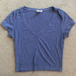 Bozzolo  Short Sleeve V-Neck Top in Blue Photo 0