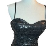 Black Sequin Evening Gown sleeveless prom formal whimsi goth chic Size 0 Photo 2