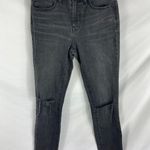 Madewell  9" High Rise Skinny Jeans in Black Sea Raw Hem Distressed Boho 26 Photo 0