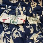 Orvis Vintage Women's Rayon Blue White Floral Pocket Front Tie Long Skirt XL Photo 4