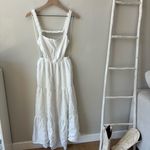 Abercrombie & Fitch  linen blend tiered mid dress with stretchy straps Photo 2